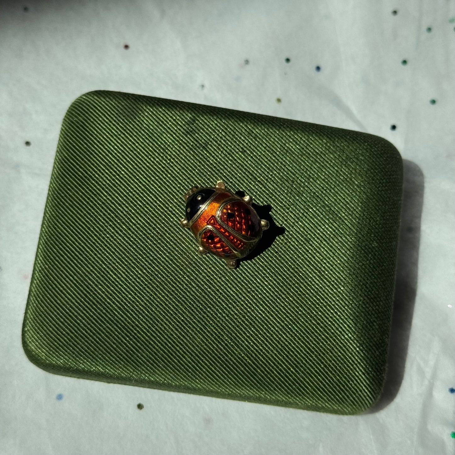 Vintage Lady Bug Enamel Brooch