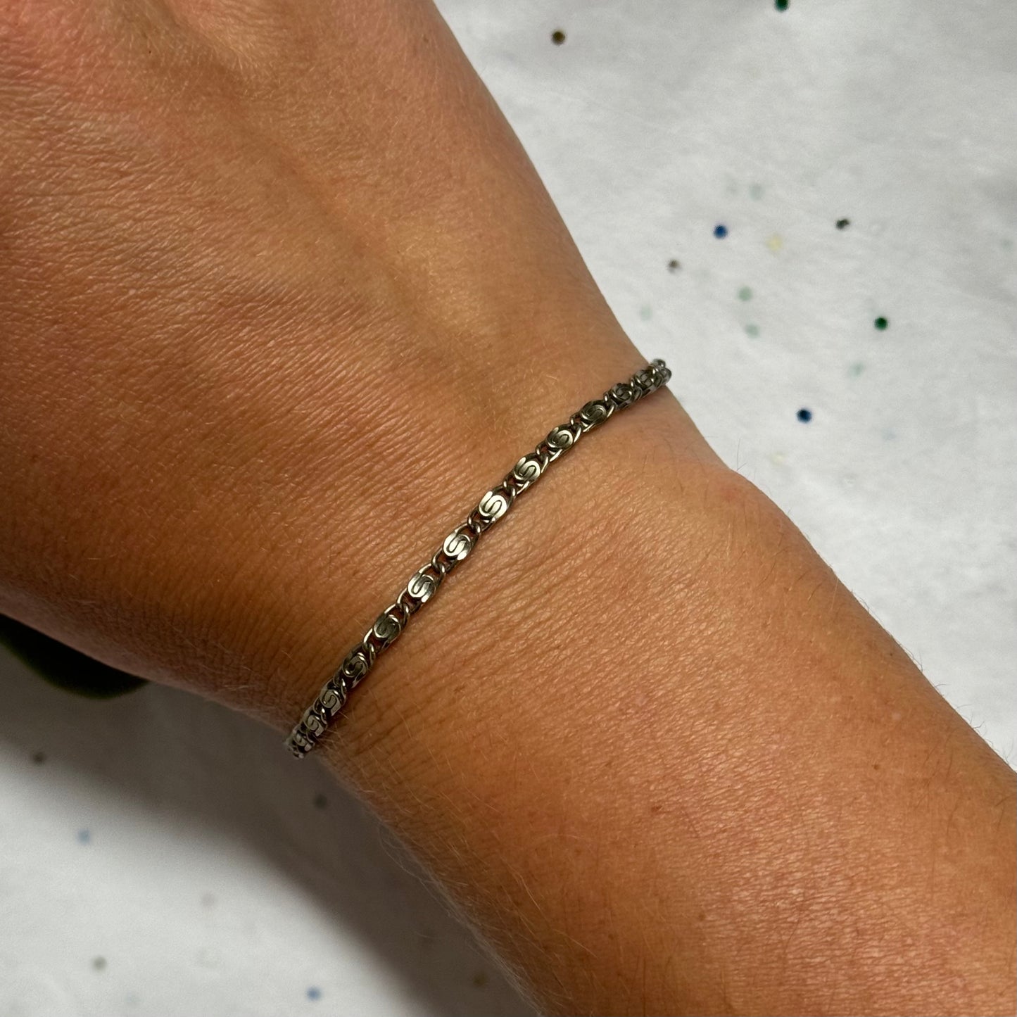 Vintage Silver Spiral Link Bracelet