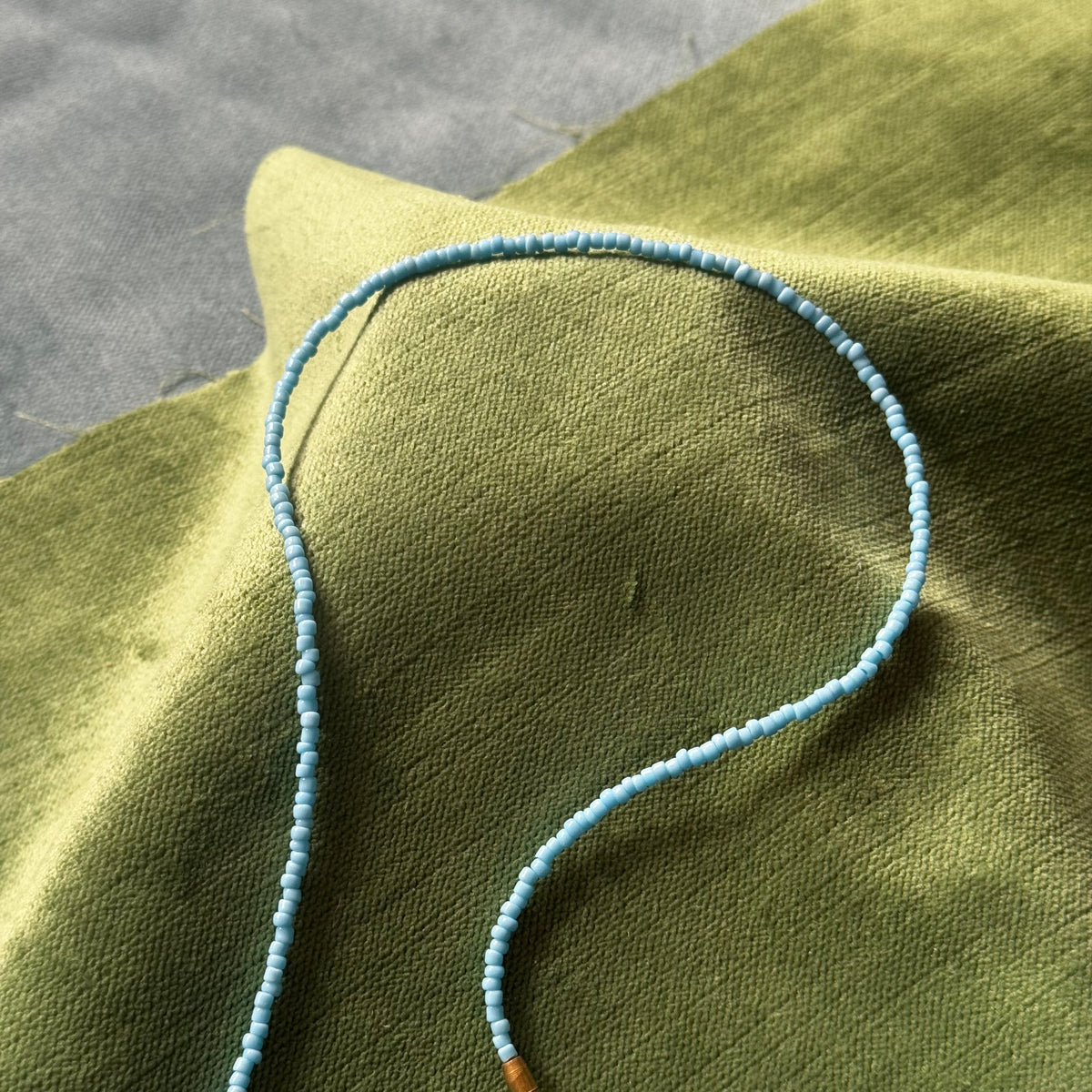 Vintage Blue Beaded Necklace