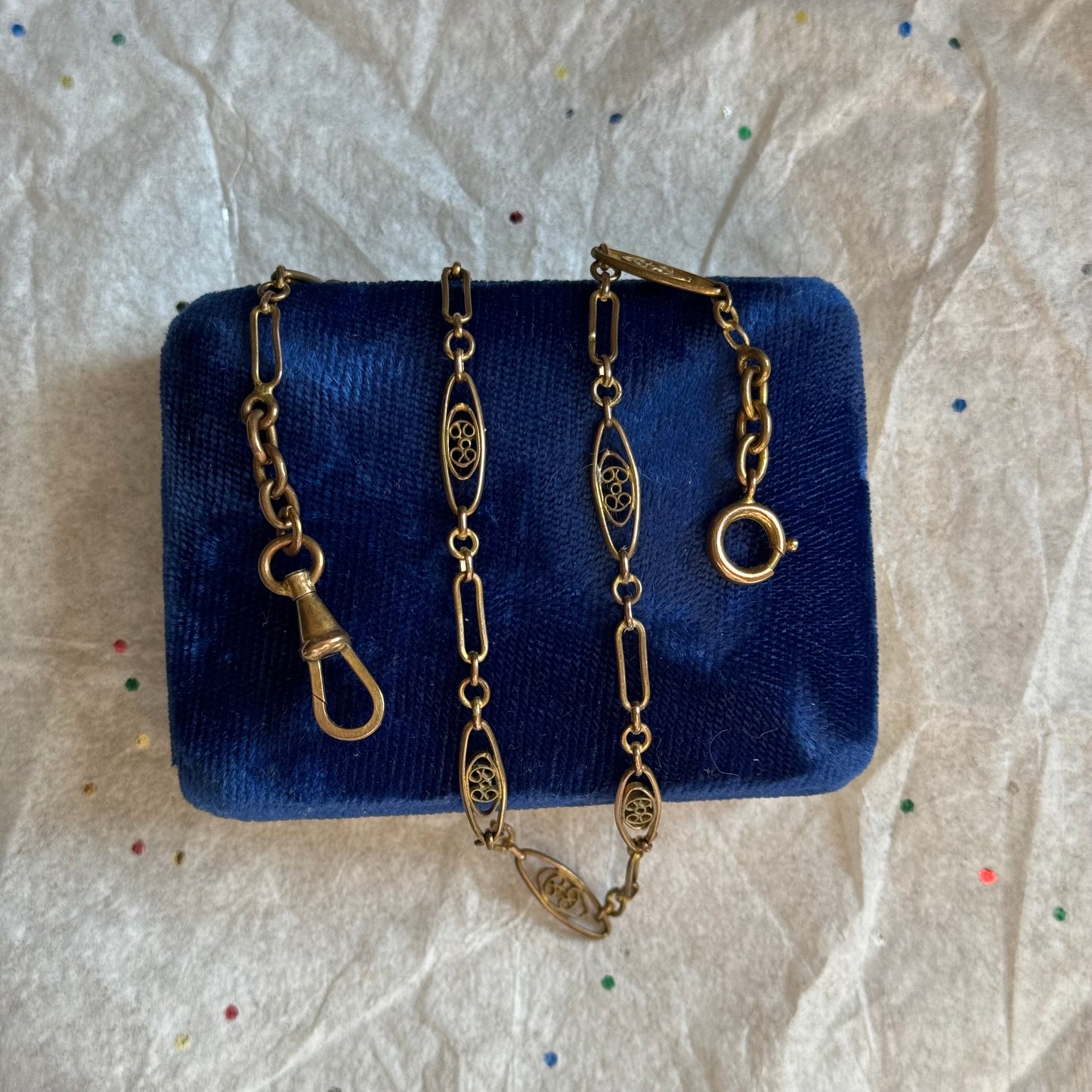 Vintage Gold Filigree Watch Chain - Sourced in Paris