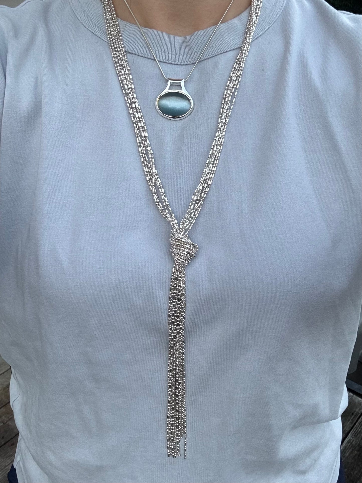 Vintage Knot Layered Chain Statement Necklace