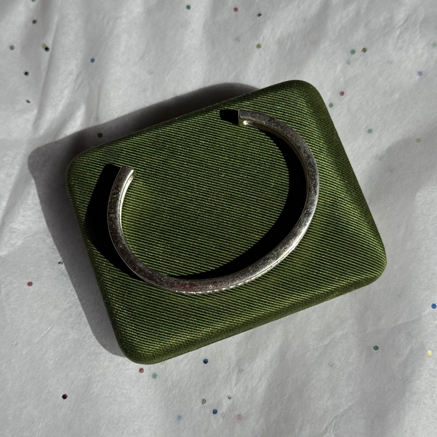 Silver Textured Cuff Bracelet