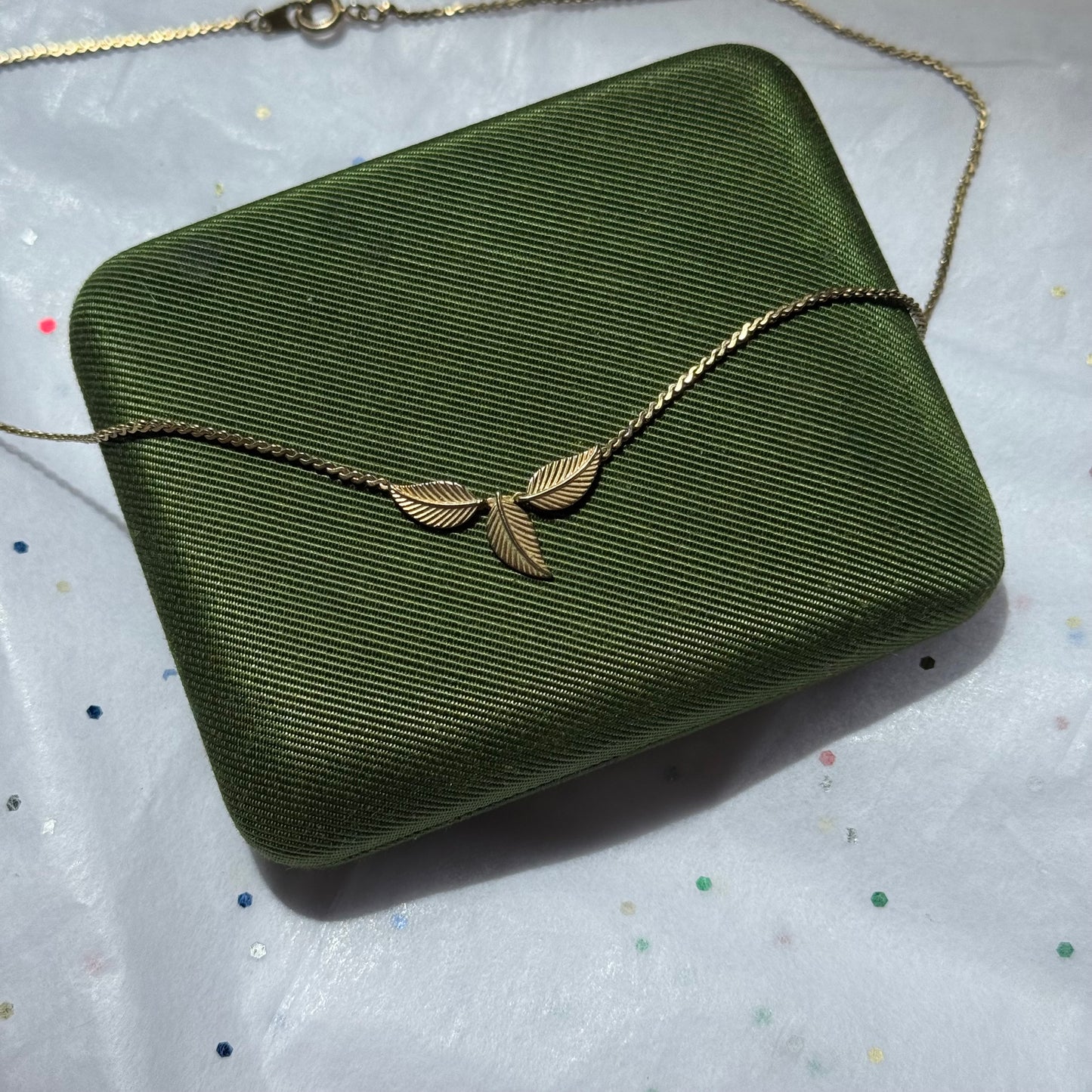 Vintage Gold Leaf Necklace