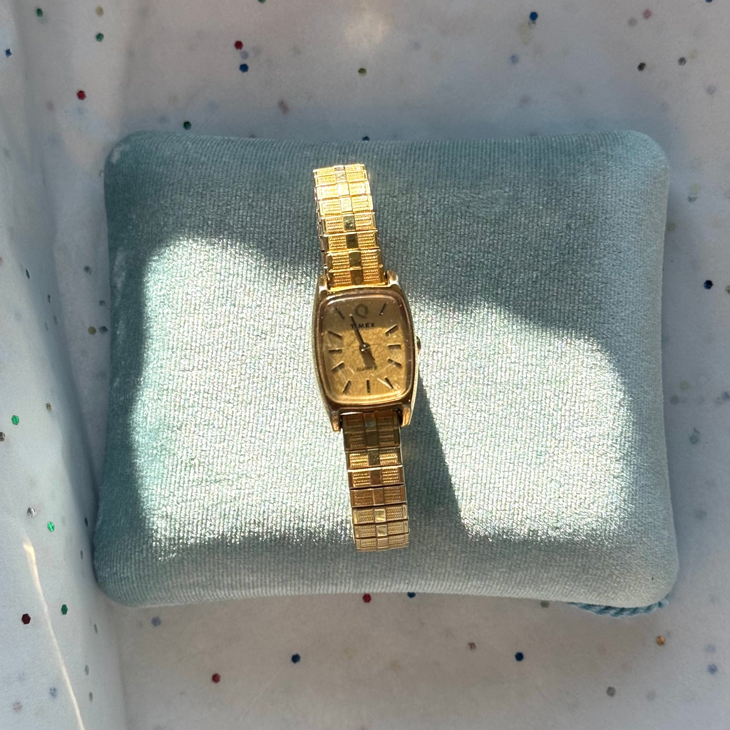 Vintage Gold Timex Stretch Band Watch