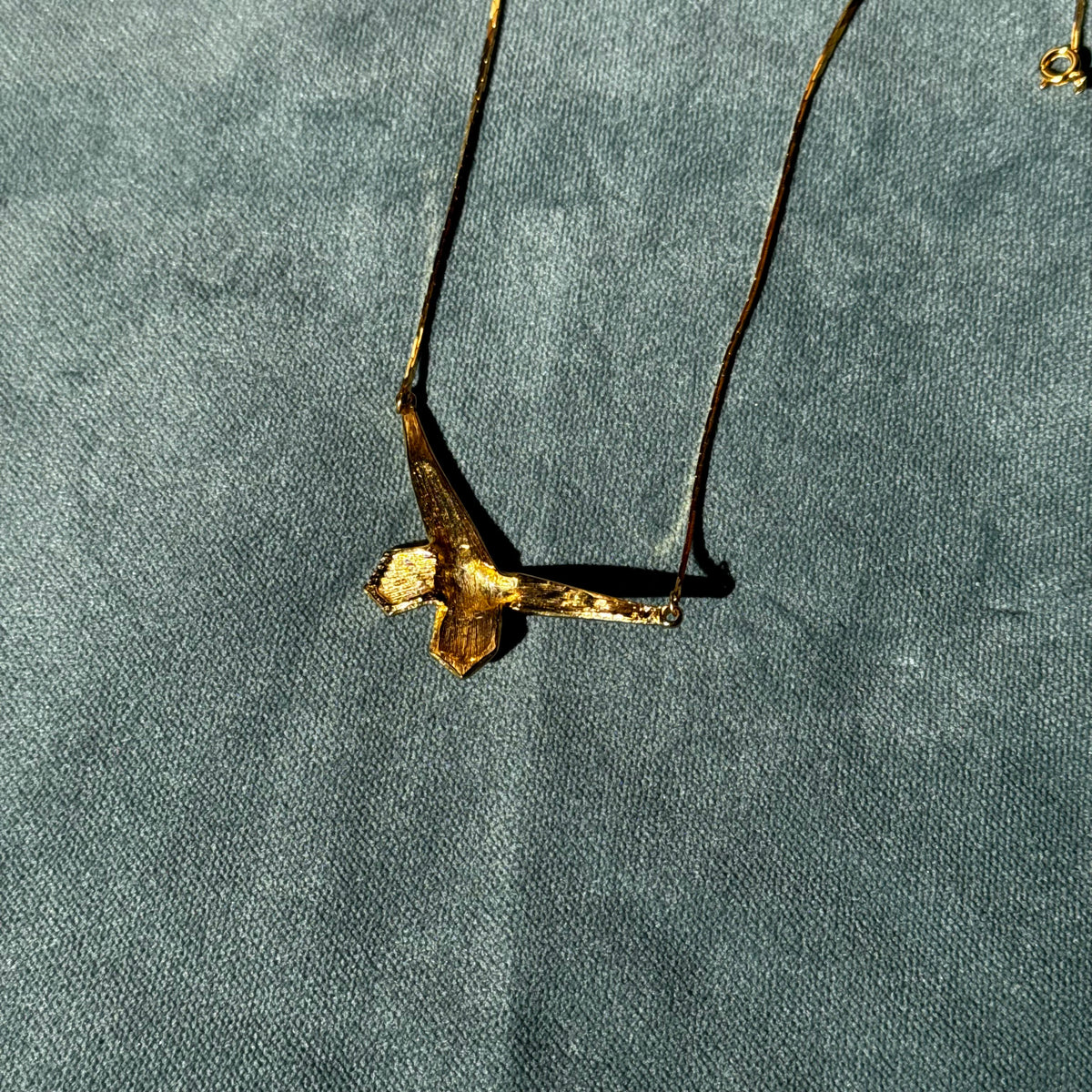 Vintage Bow Gold Necklace