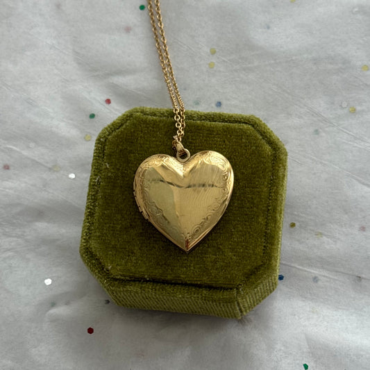 Vintage Heart Locket Pendant Necklace