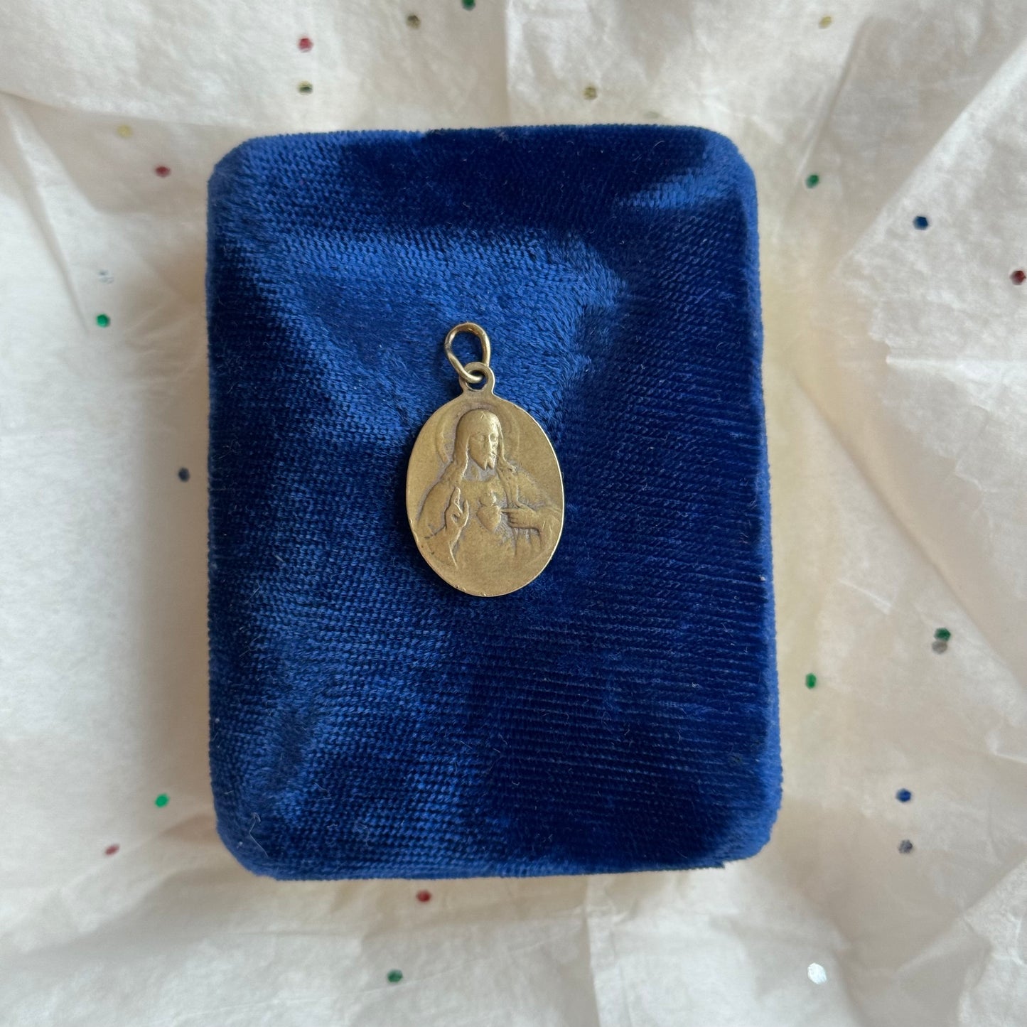 Vintage Gold Tone Jesus Pendant - Sourced in Paris