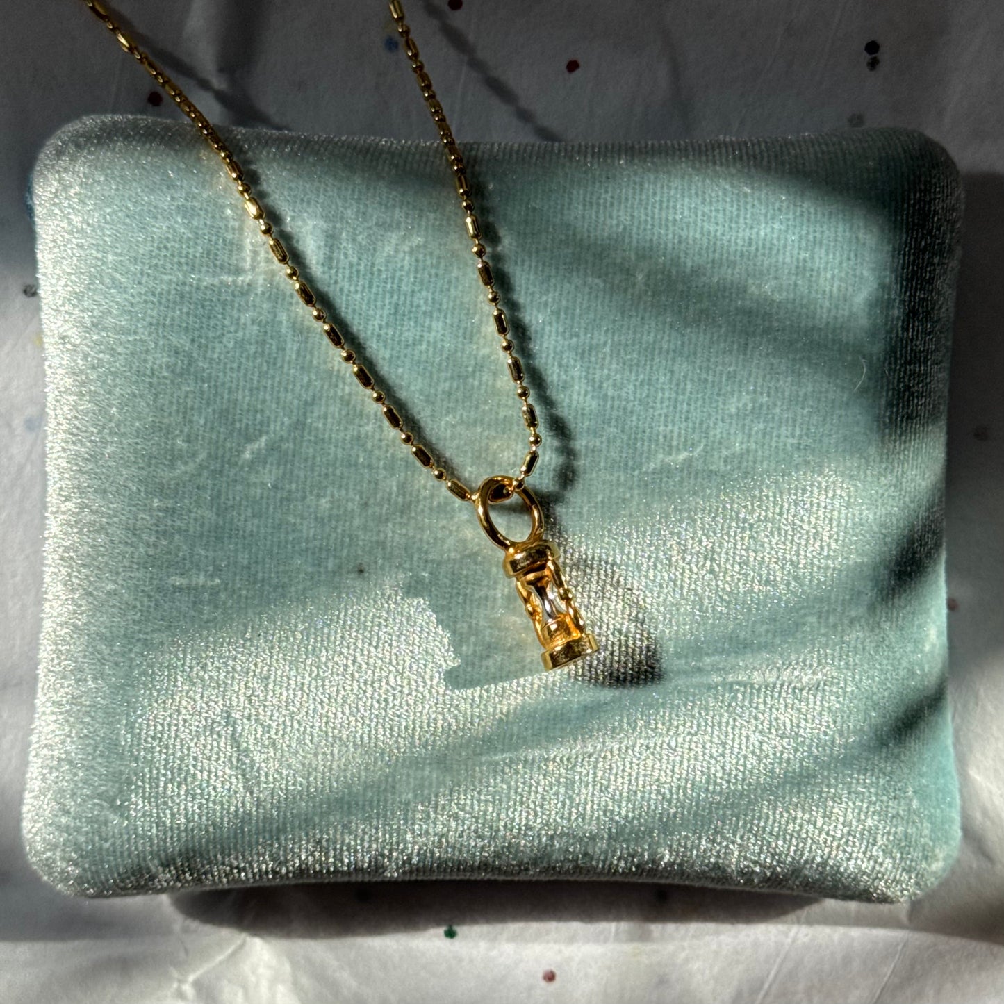 Vintage Gold Hourglass Necklace