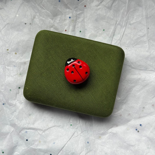 Vintage Lady Bug Button Cover