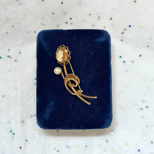 Vintage 14k Gold Filled Cameo Brooch