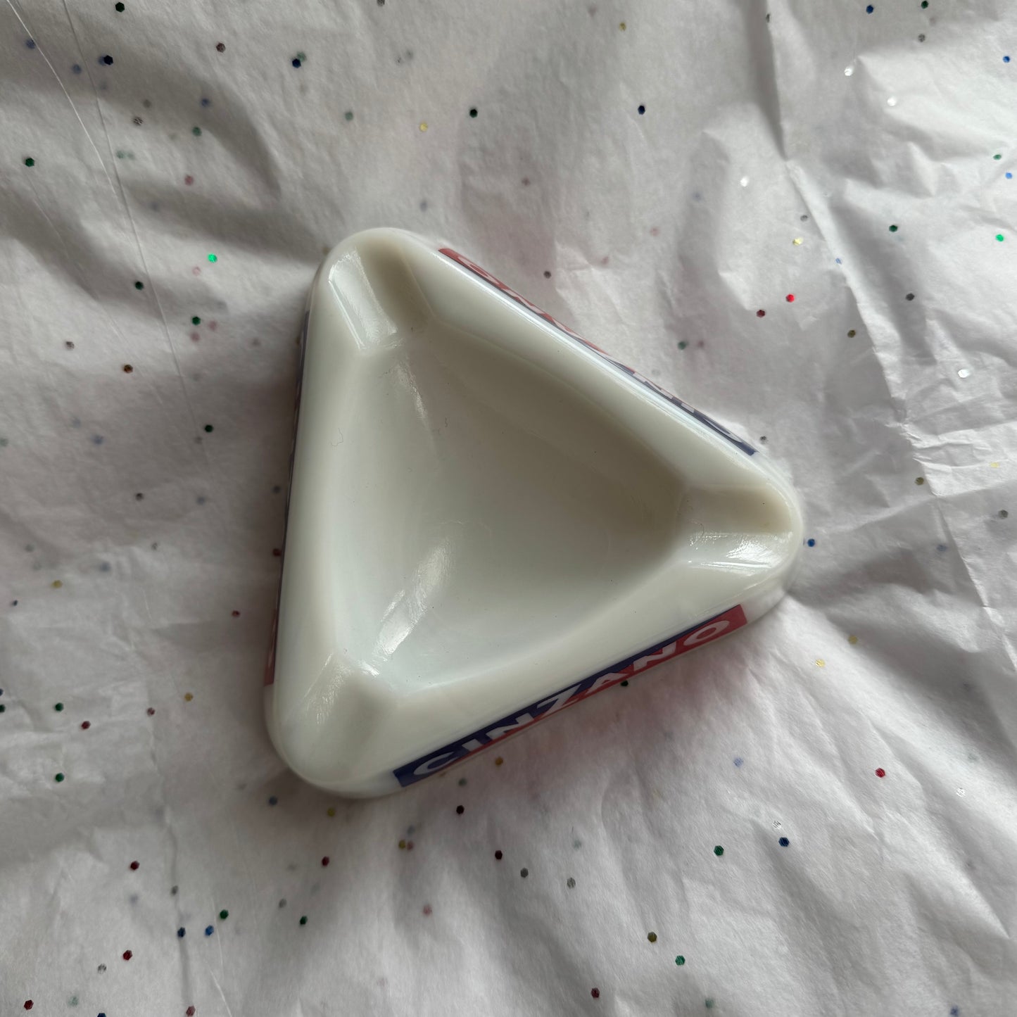 Vintage Cinzano White French Ashtray - Sourced in Paris