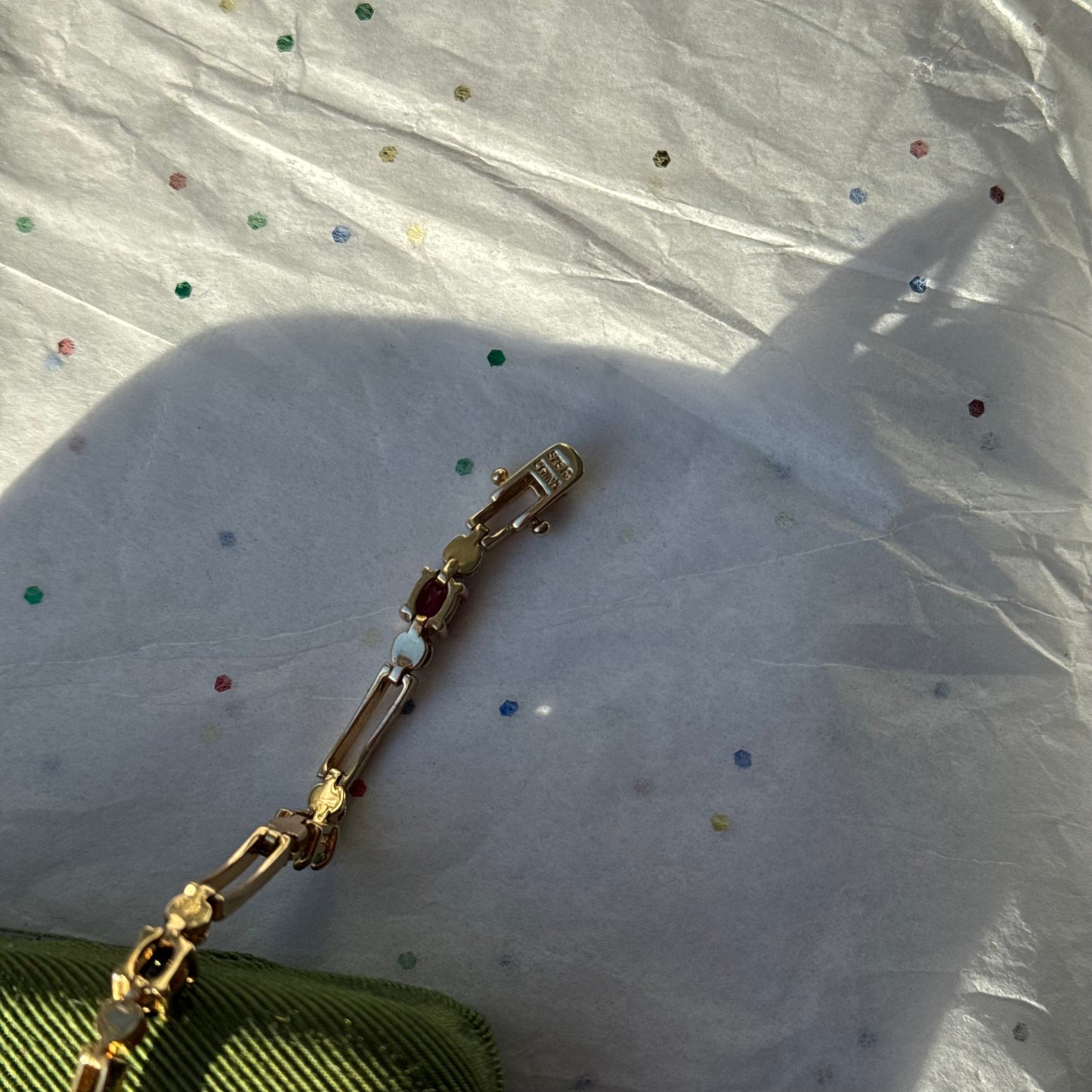 Vintage Sterling Silver Gold Vermeil Colorful Tennis Bracelet