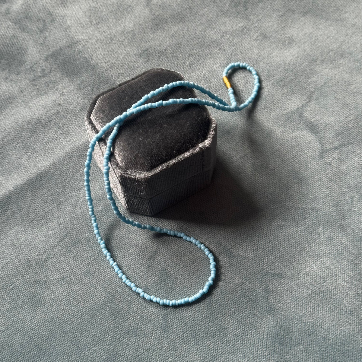 Vintage Blue Beaded Necklace