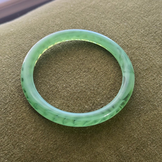 Vintage Green Bangle Bracelet - Sourced in Paris