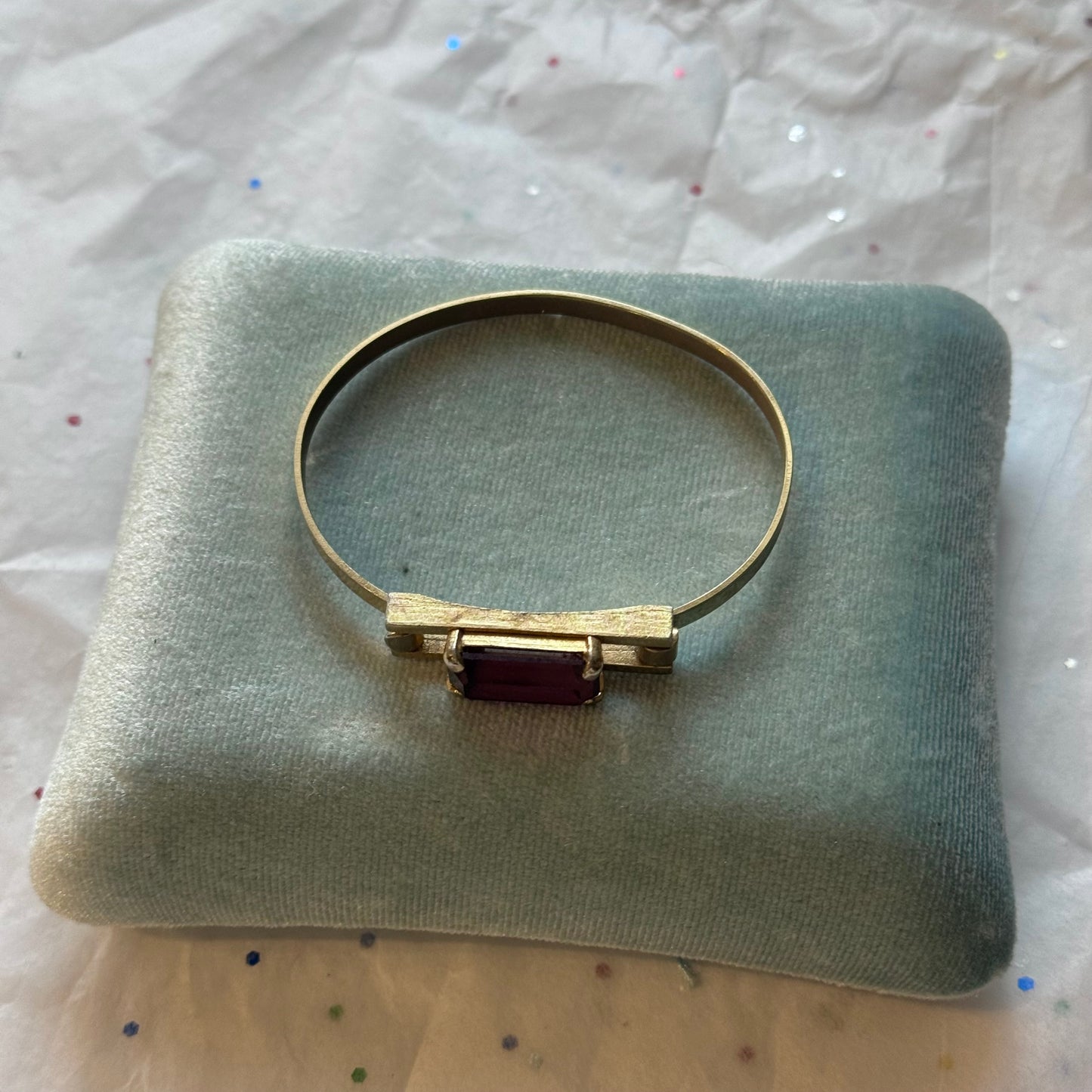 Vintage Gold Purple Rhinestone Bracelet