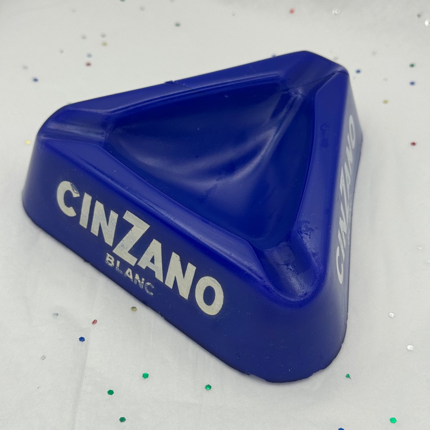 Vintage Cinzano Blue French Ashtray - Sourced in Paris