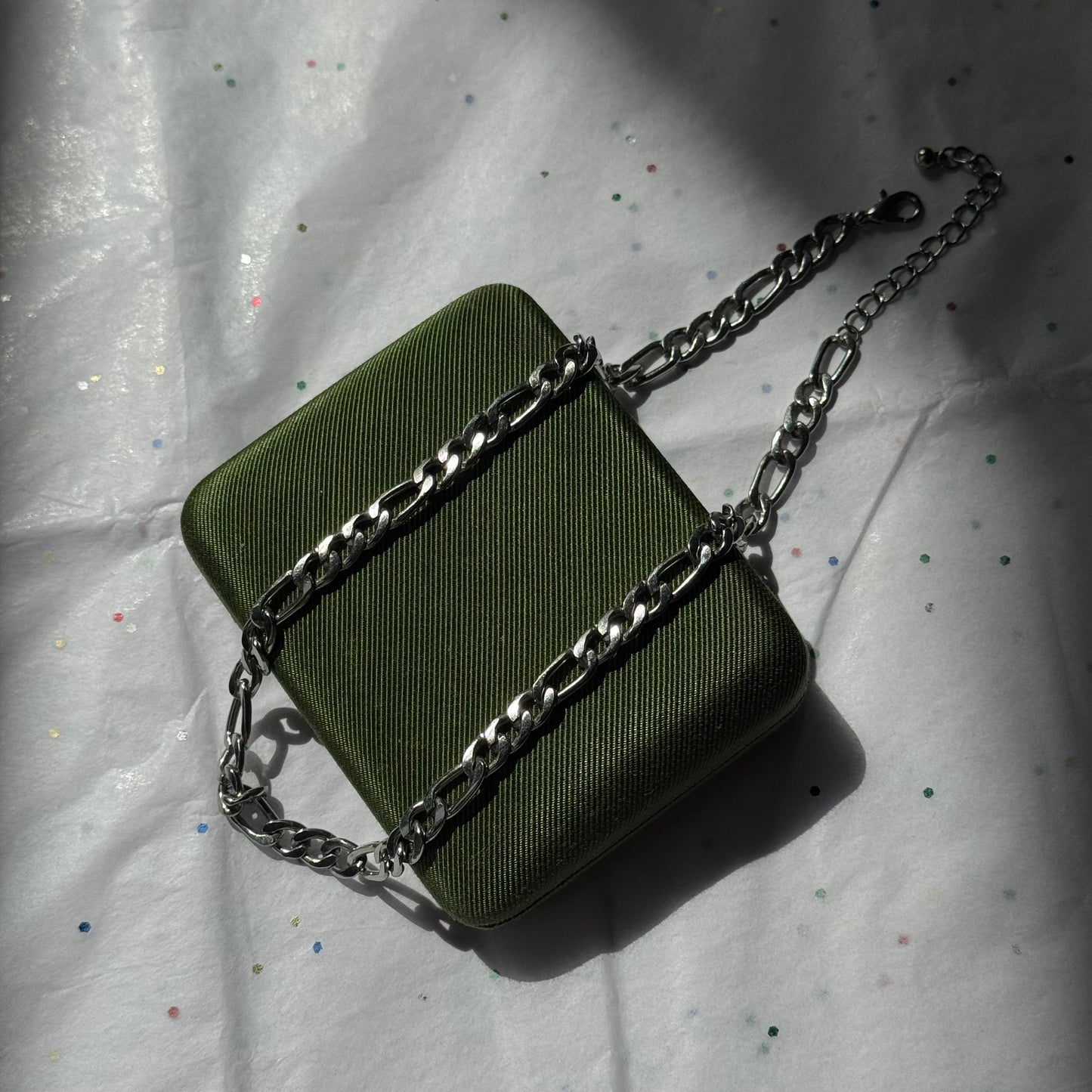Vintage Silver Figaro Chain Necklace