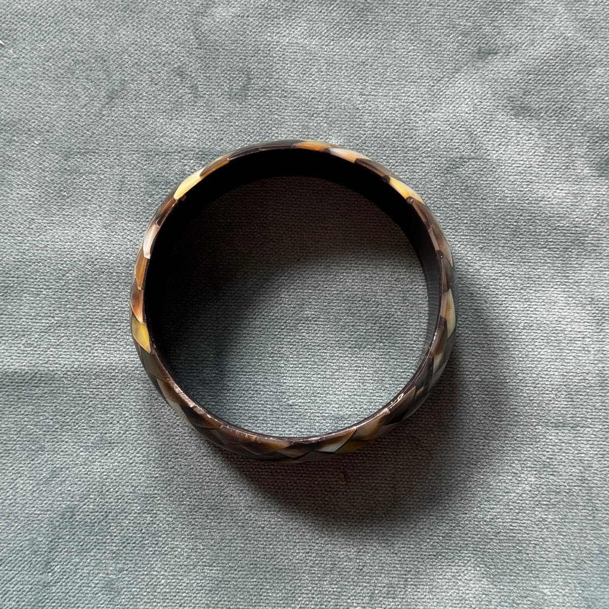Vintage Shell Inlay Bangle Bracelet