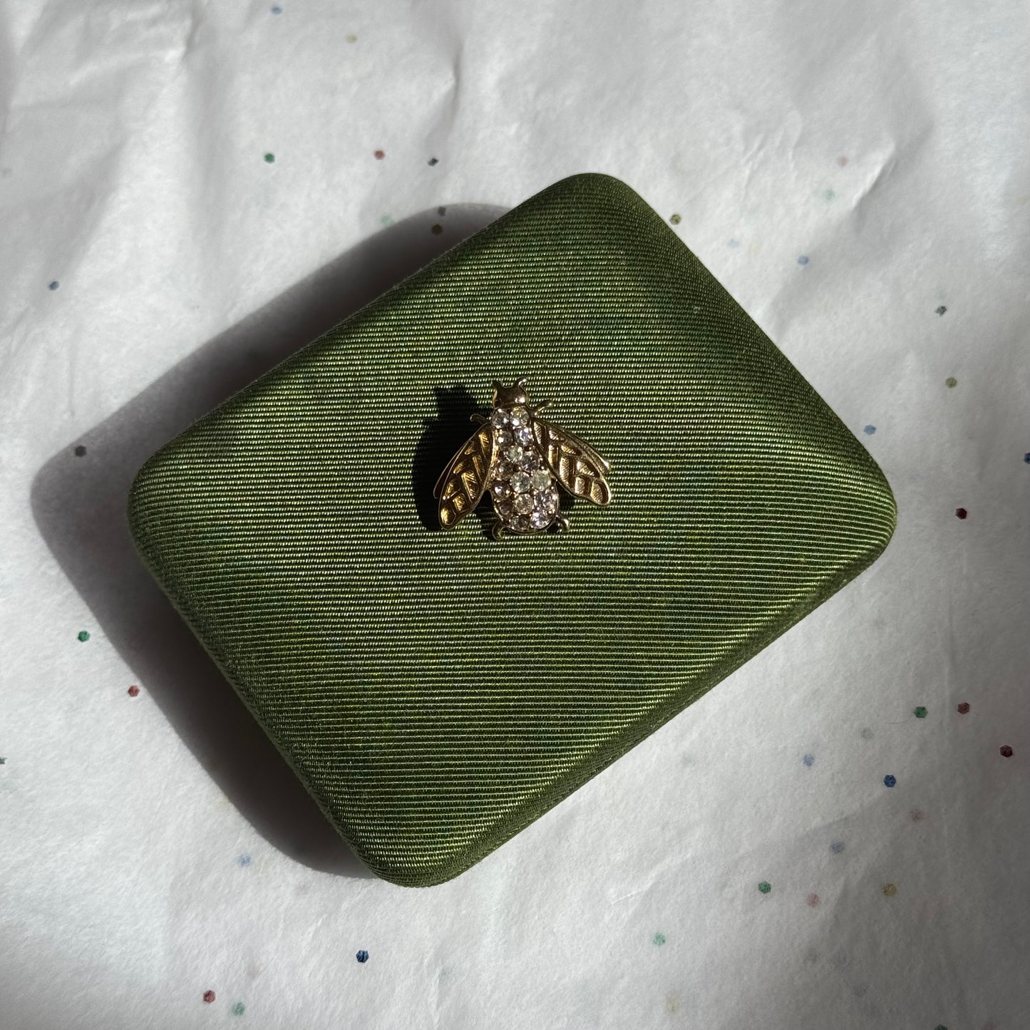 Vintage Trifari Gold Bee Brooch with Rhinestones