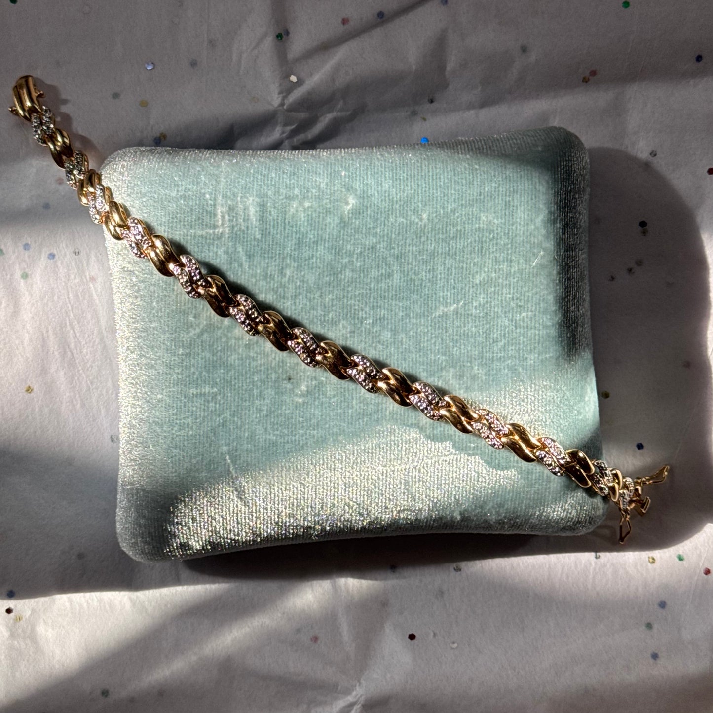 Vintage Sterling Silver Gold Vermeil Tennis Bracelet