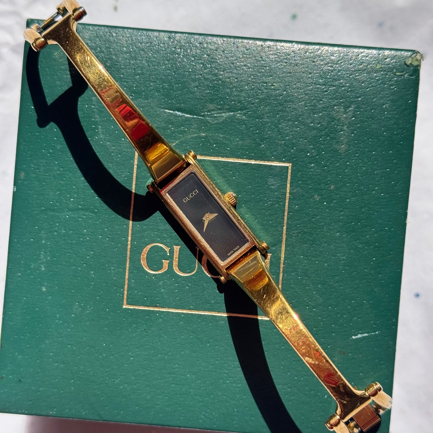 Vintage Authentic Gucci Running Gold Horsebit 1500L Watch