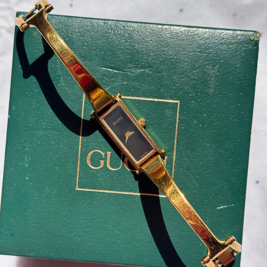 Vintage Authentic Gucci Running Gold Horsebit 1500L Watch