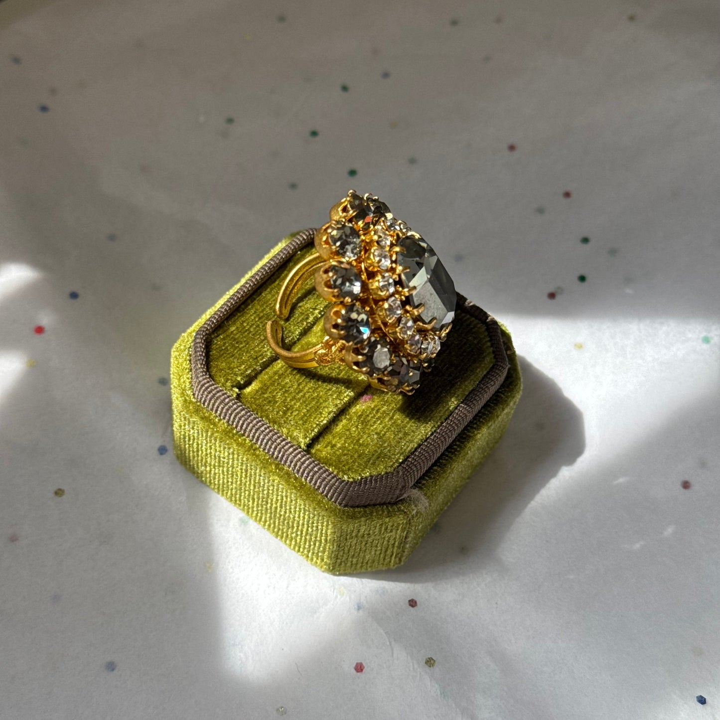 Vintage Rhinestone Cocktail Ring