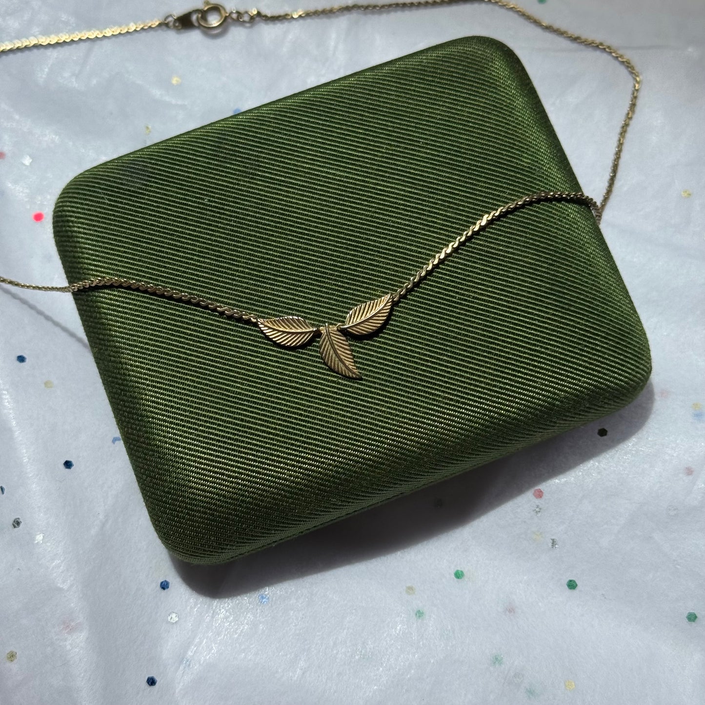 Vintage Gold Leaf Necklace