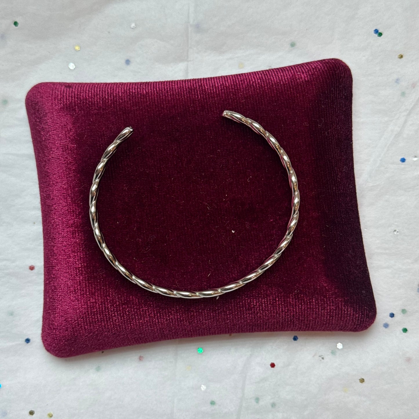 Silver Twist Cuff Bracelet