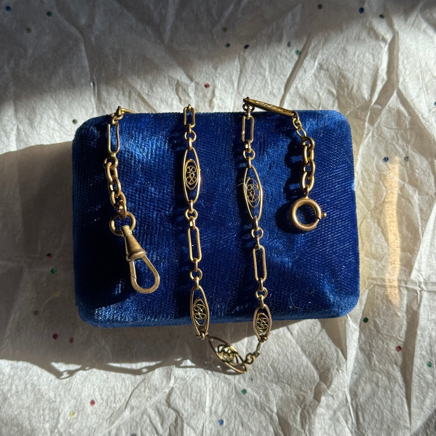 Vintage Gold Filigree Watch Chain - Sourced in Paris