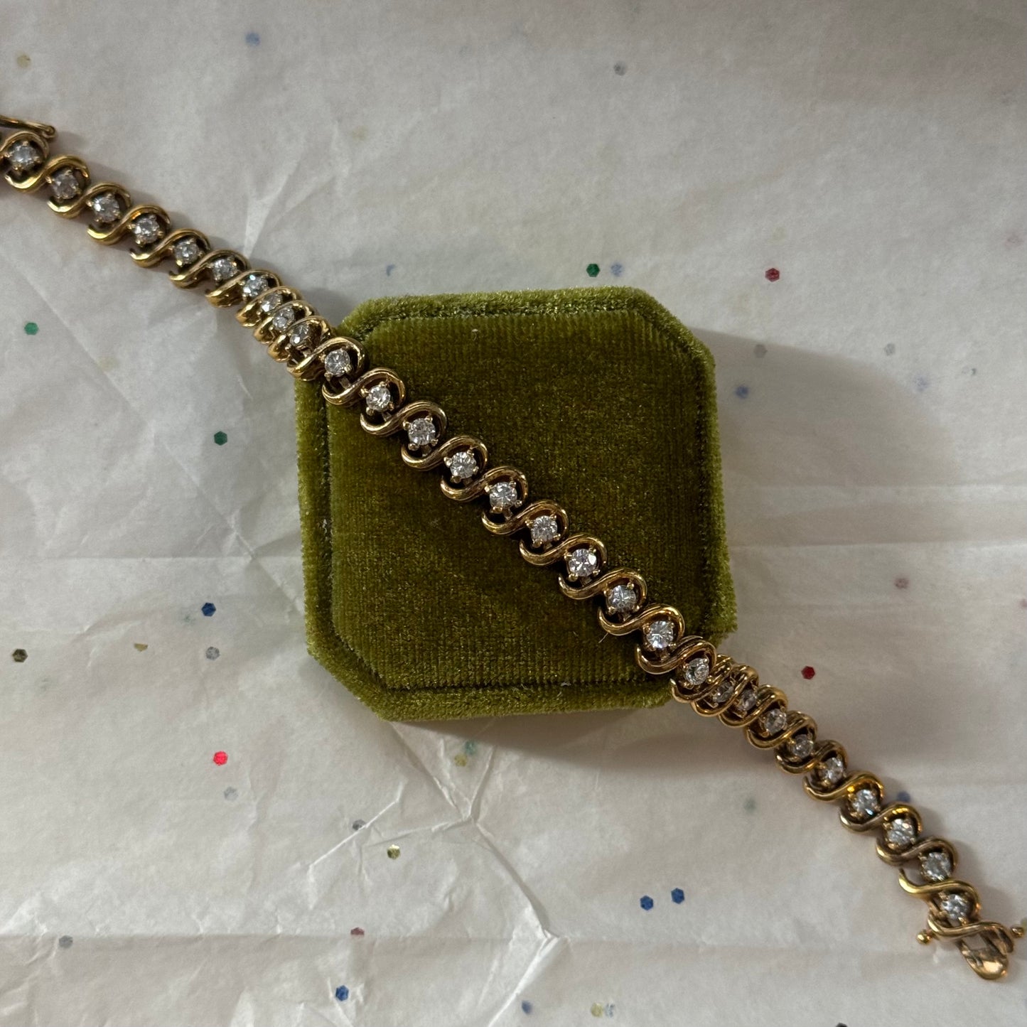 Vintage Gold Rhinestone Tennis Bracelet