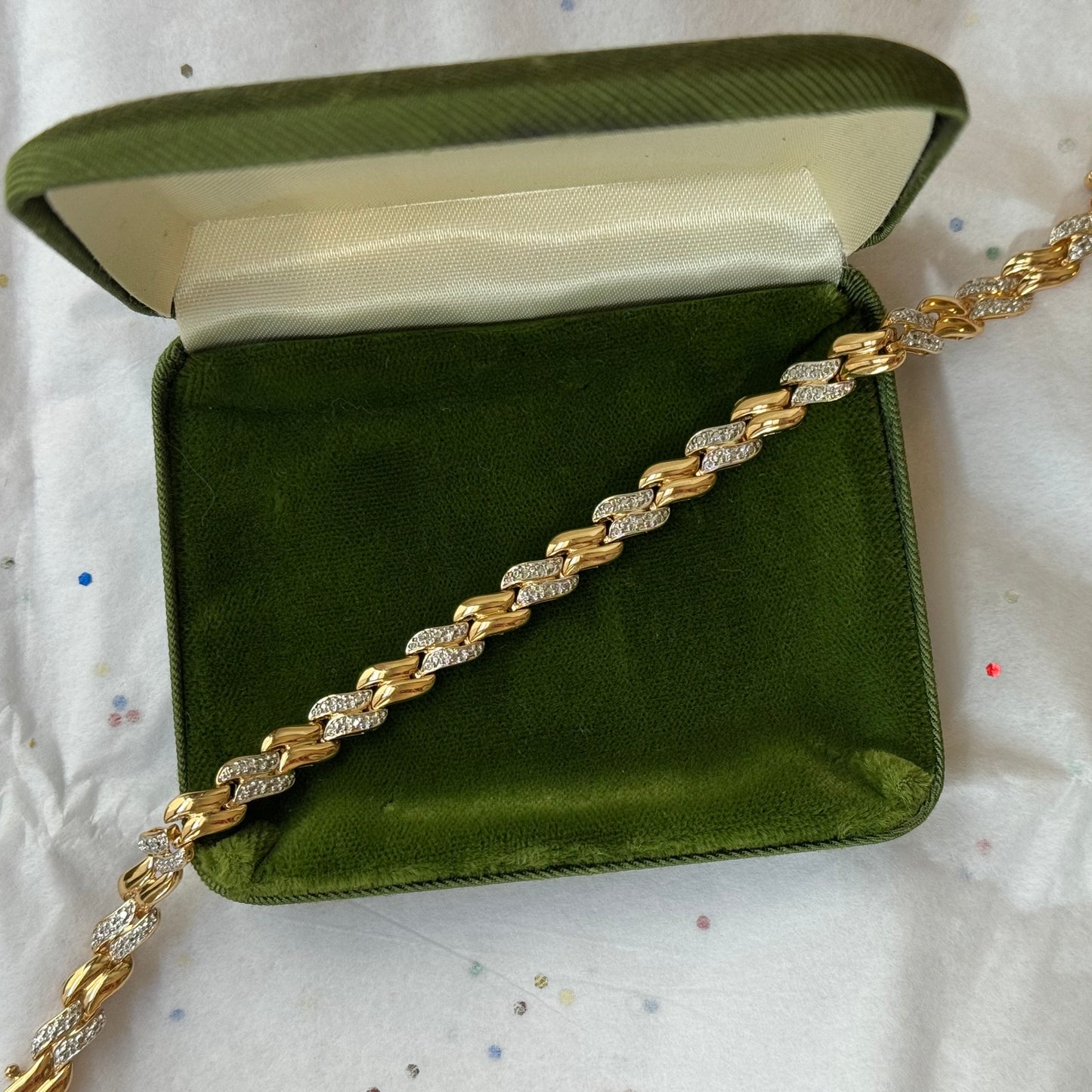 Vintage Sterling Silver Gold Vermeil Tennis Bracelet