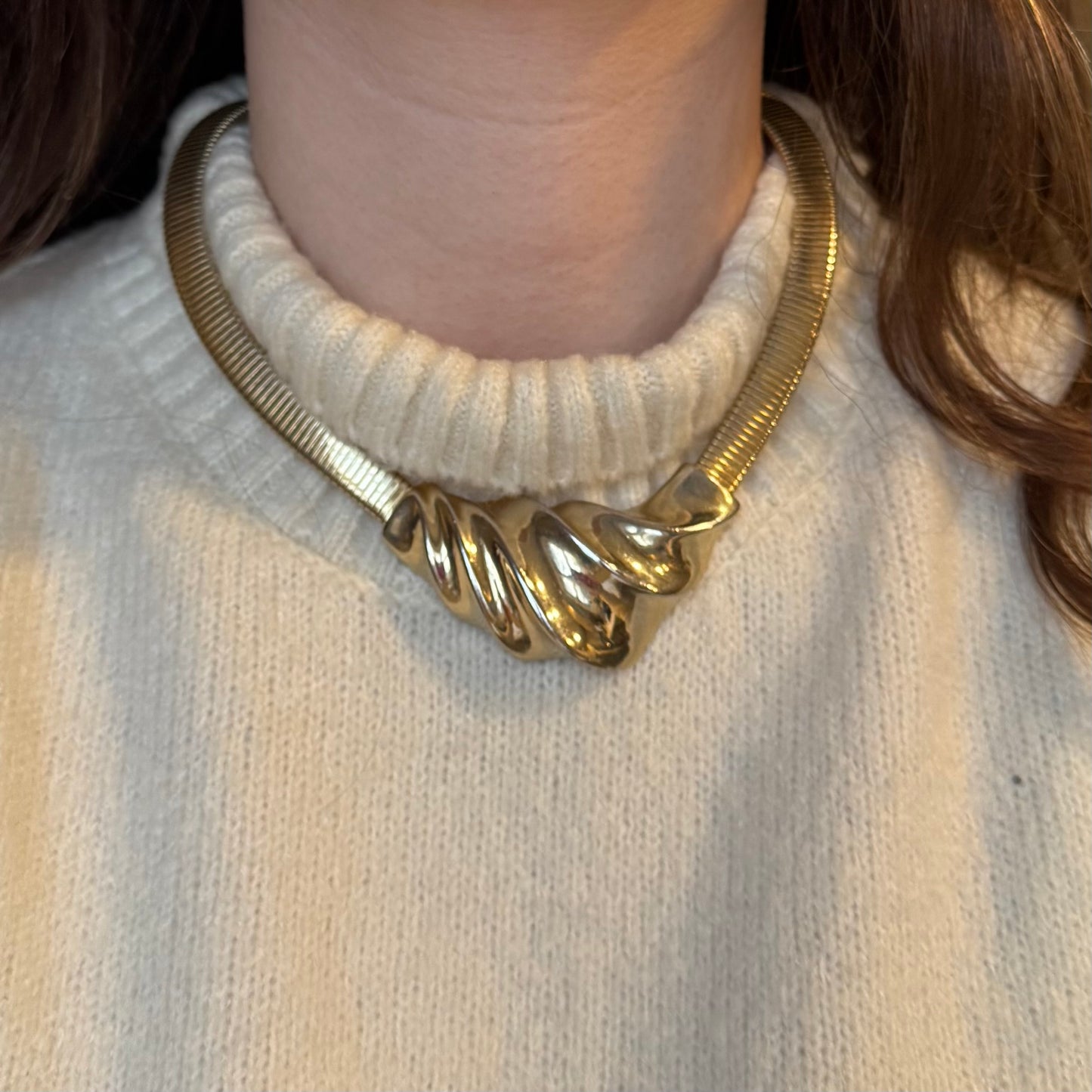 Vintage Trifari Gold Statement Necklace