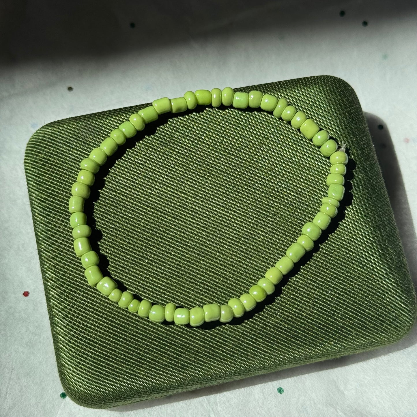 Vintage Green Beaded Bracelet