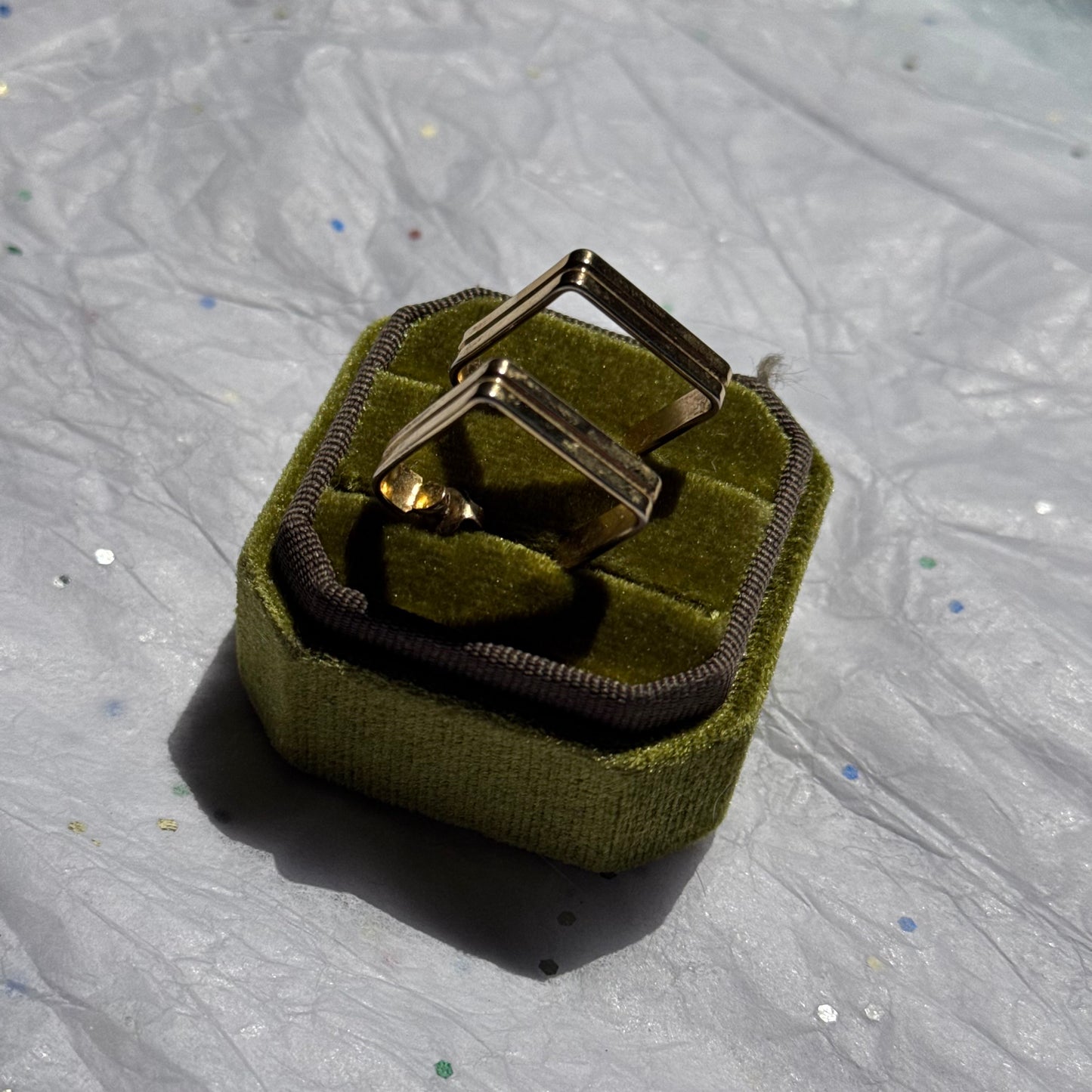 Vintage Gold Square Hoop Earrings