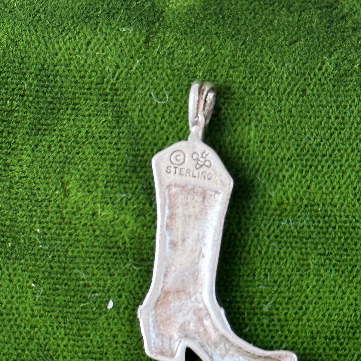 Vintage Sterling Silver Cowboy Boot Pendant Charm