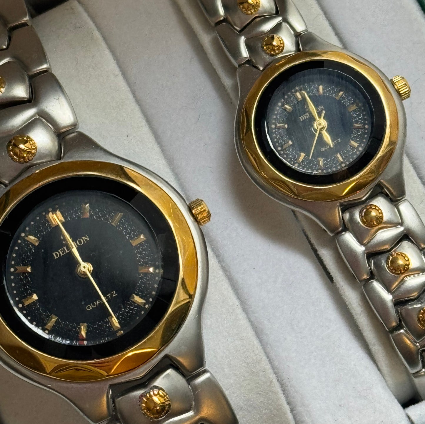 Vintage Two Tone His and Hers Watch Set