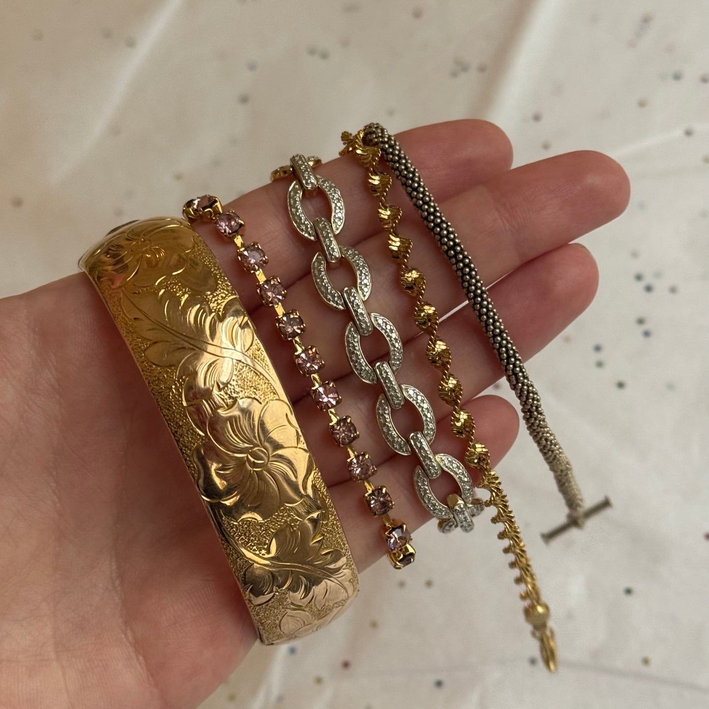 Vintage Gold Twist Chain Bracelet