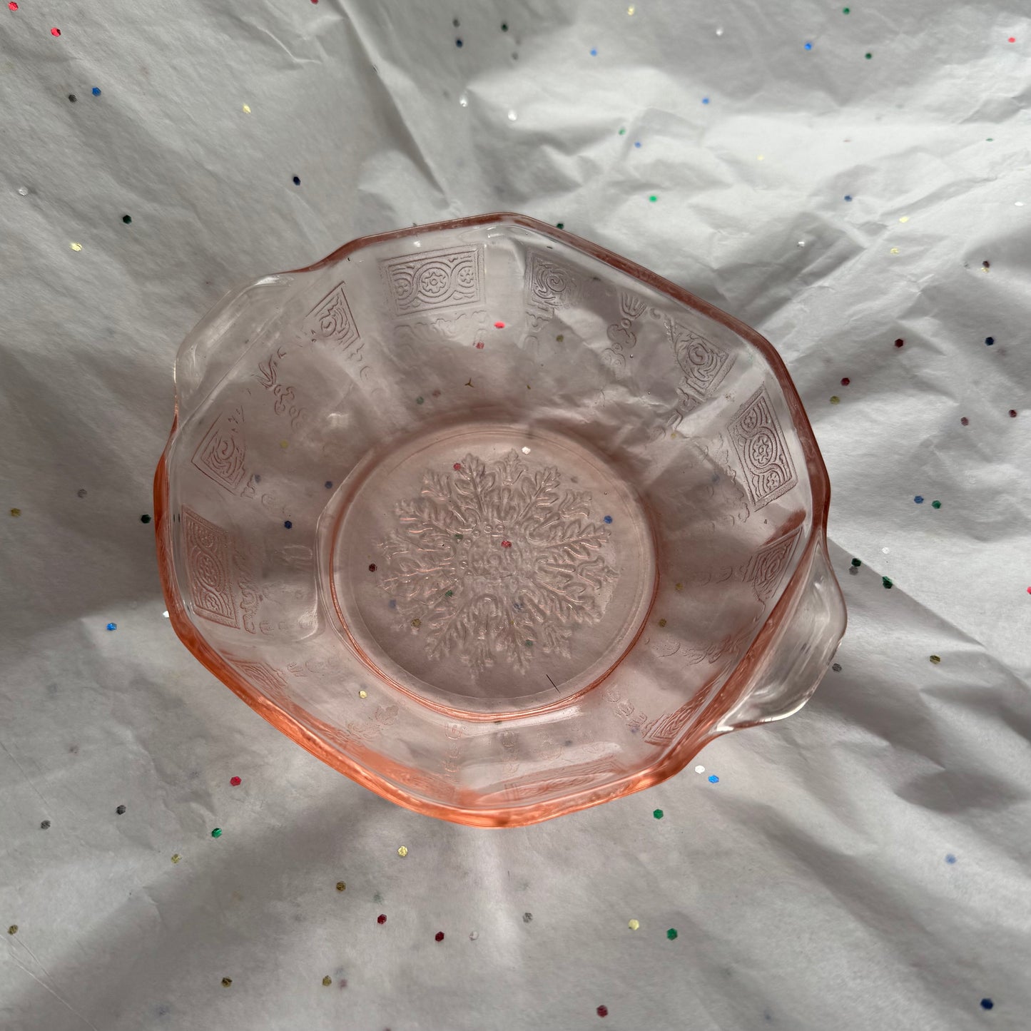 Vintage Pink Anchor Hocking Octagonal Dish