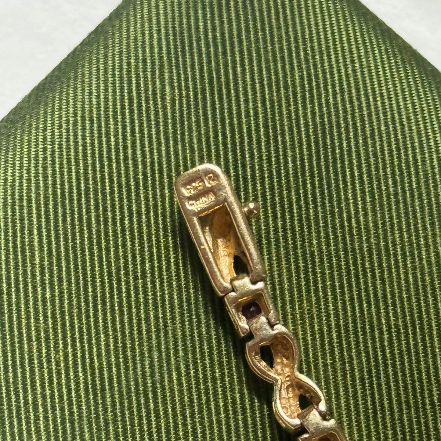 Vintage Sterling Silver Gold Vermeil Ruby Tennis Bracelet