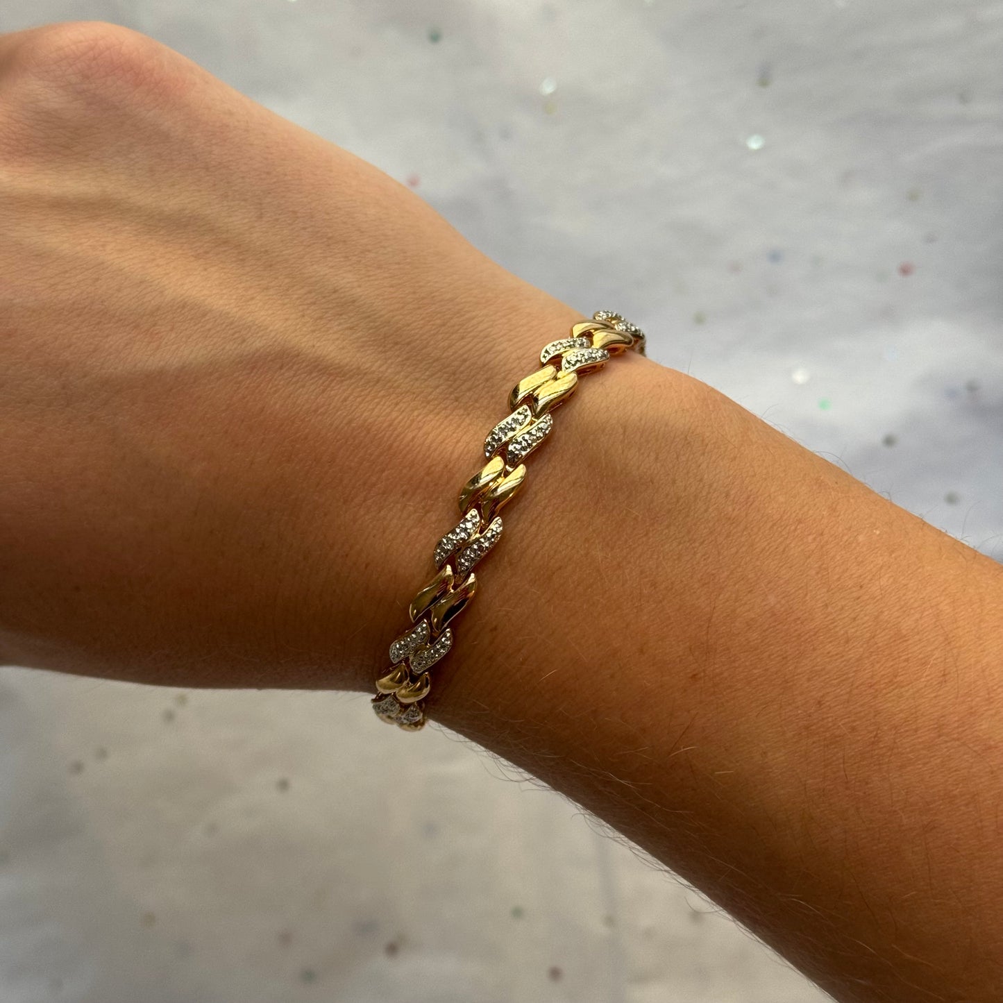 Vintage Sterling Silver Gold Vermeil Tennis Bracelet