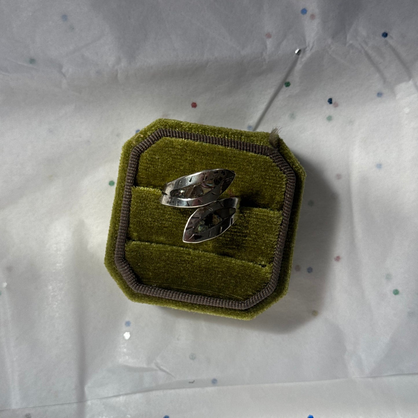 Vintage Sterling Silver Abalone Wrap Ring