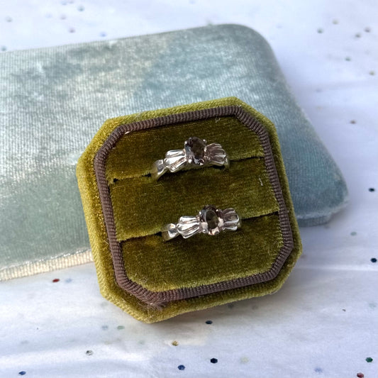 Vintage 925 Sterling Silver Smokey Quartz Rings