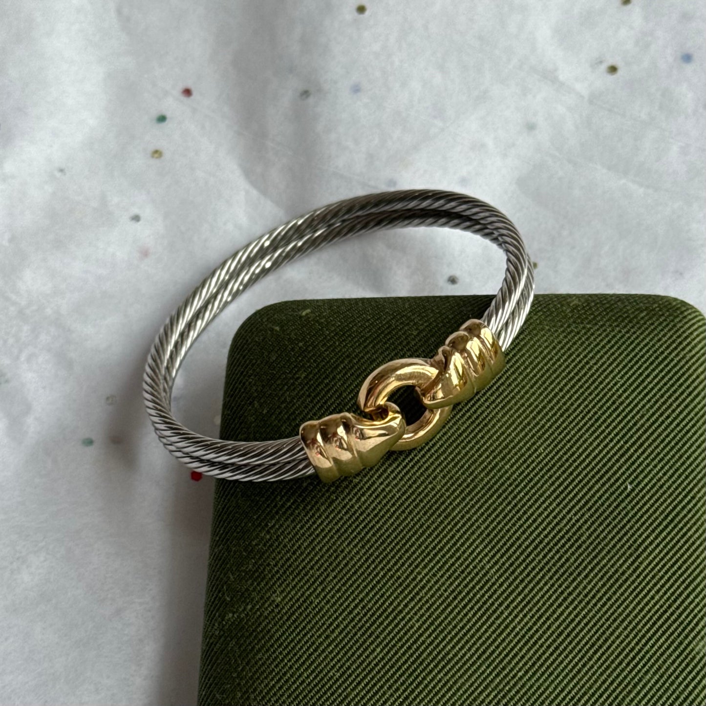 Vintage Two Tone Cable Bracelet