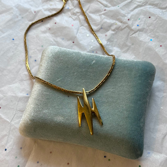 Vintage Trifari Gold Geometric Pendant Necklace