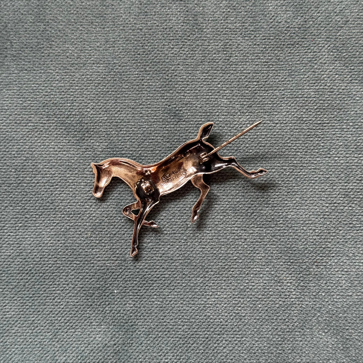 Vintage Sterling Silver Horse Brooch