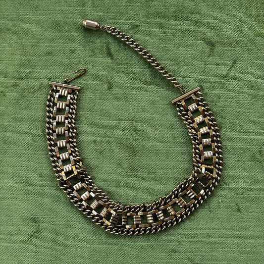 Vintage Silver Tone Choker Necklace