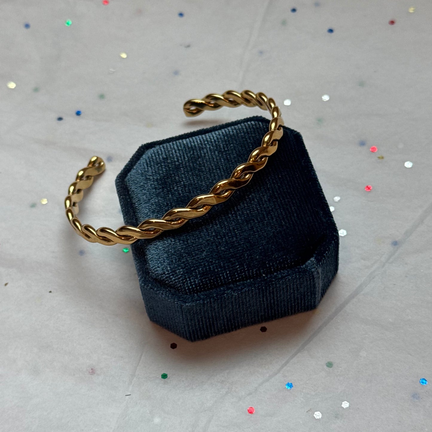 Gold Twist Cuff Bracelet