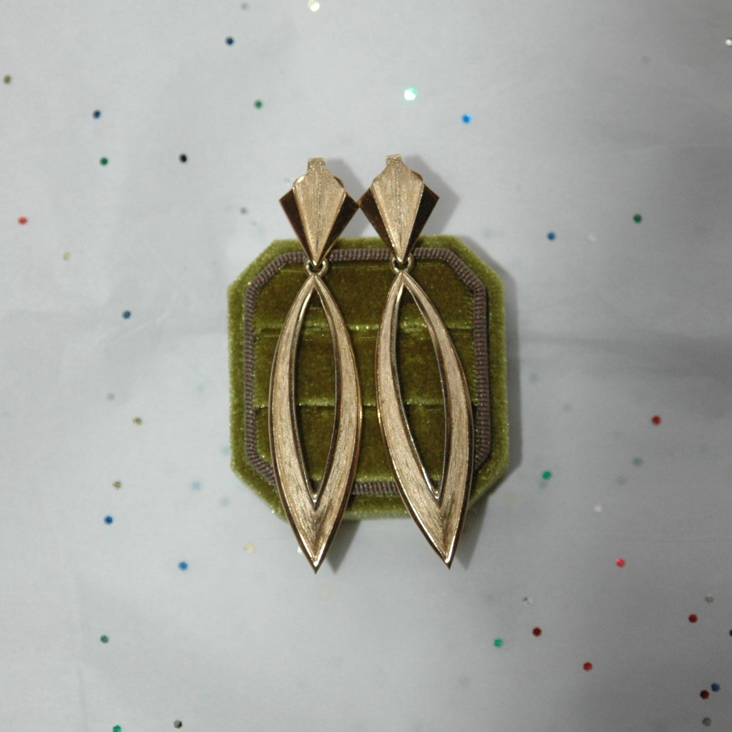 Vintage 1950s Trifari Gold Tone MCM Clip Earrings