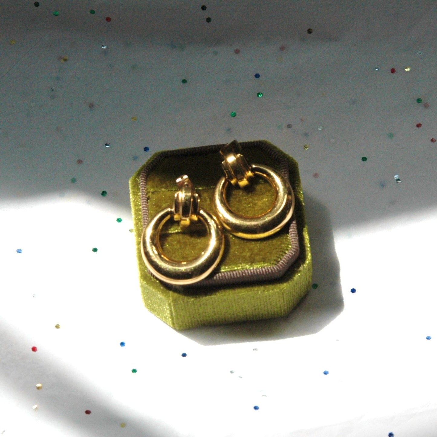 Vintage Monet Gold Tone Door Knocker Post Earrings